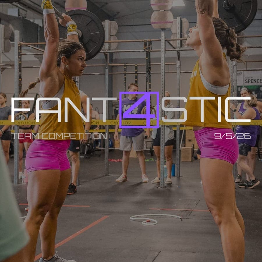Fantastic 4 Team Competition, September 5, 2026: two athletes holding barbells overhead face to face